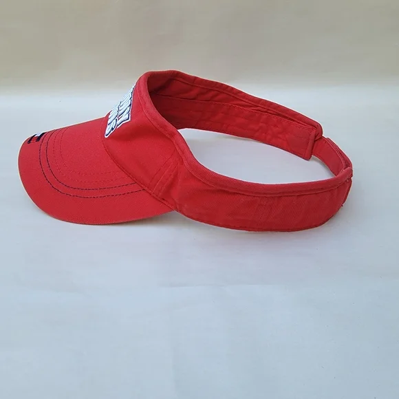 Tommy Hillfiger Jeans 2002 Red Visor Embroidered Spellout & Box Logo Size OS - Picture 4 of 11